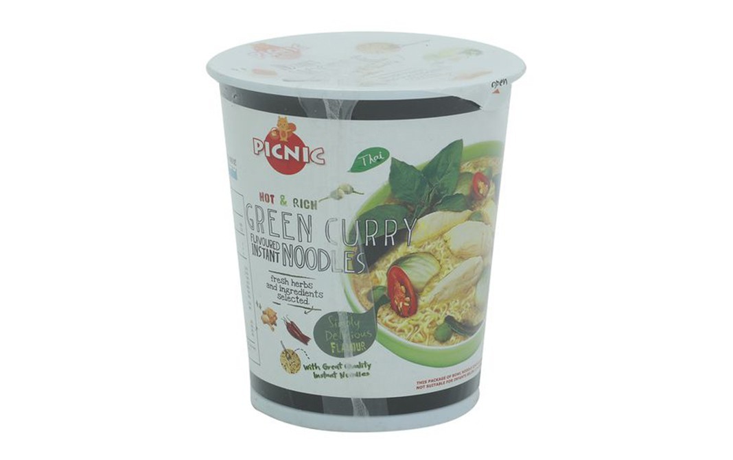 Picnic Hot & Rich Green Curry Flavoured Instant Noodles   Cup  60 grams